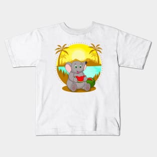 BEACH PLEASE, ELEPHANT Kids T-Shirt